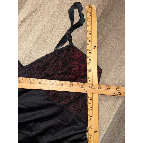 Vintage Black & Red Lace Slip Dress - Picture 7 of 7
